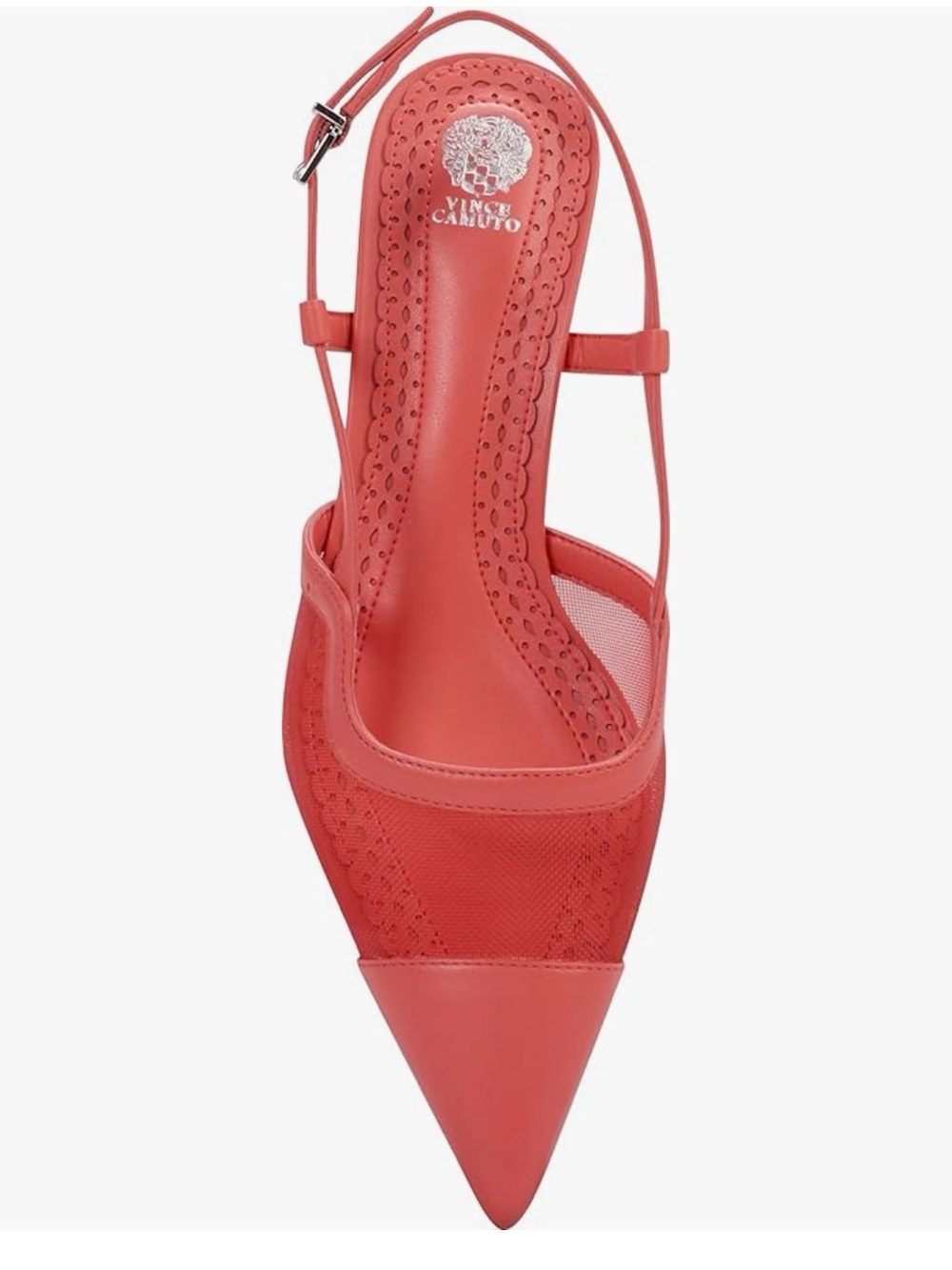Vince Camuto NWOT 6.5 Coral Red Pointed-Toe Slingback Mule msrp:$149